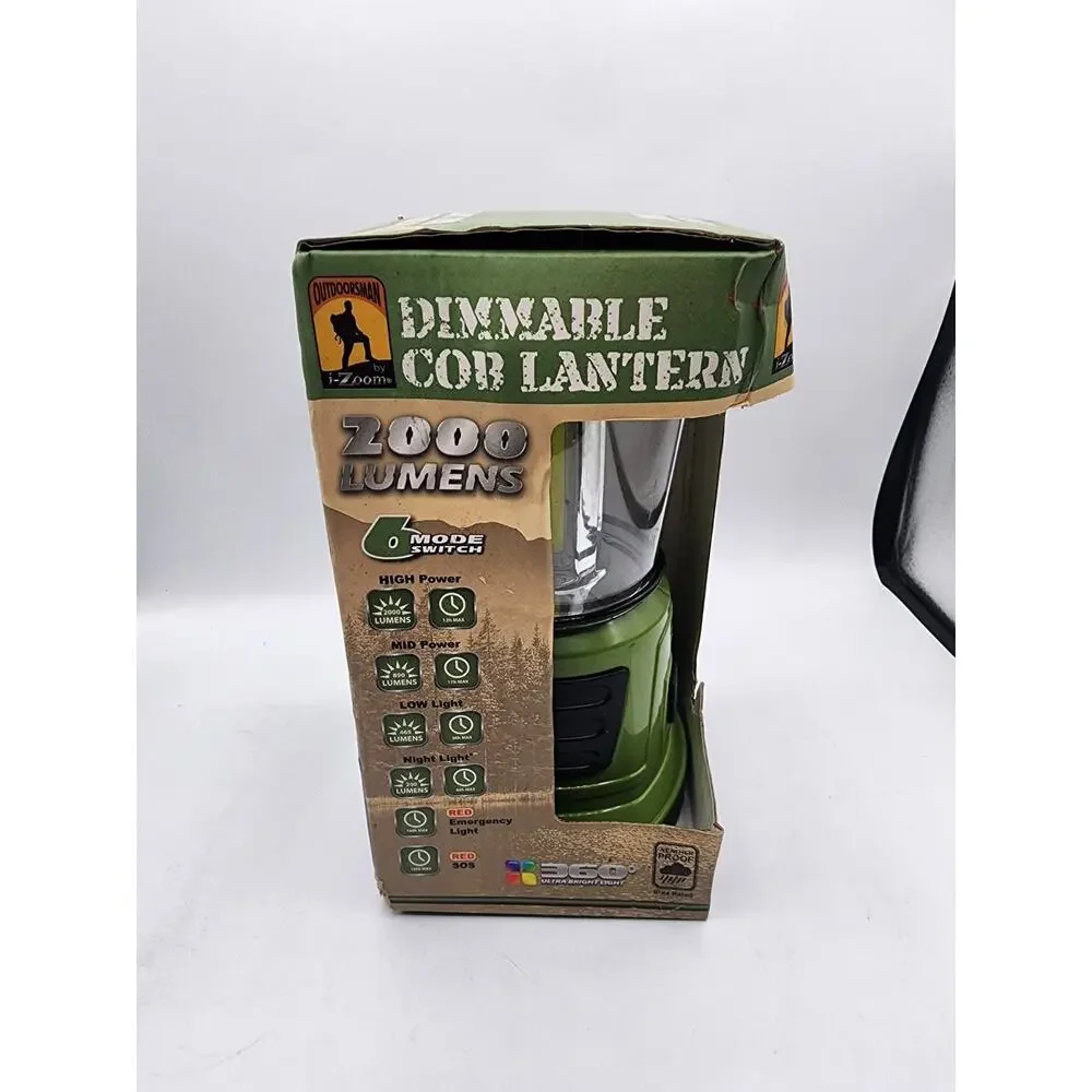 Outdoorsman by i-Zoom 2000 Lumens Dimmable Cob Lantern 360° Ultra Bright Light